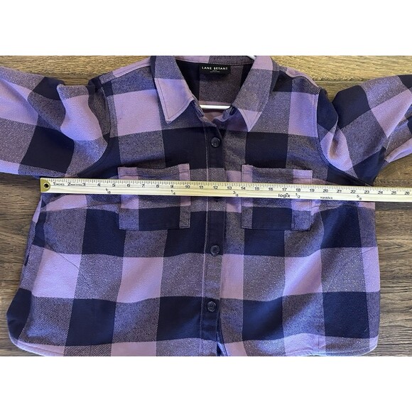 Lane Bryant Purple Plaid Flannel Shirt Jacket Women’s Plus 18/20 - Picture 7 of 9